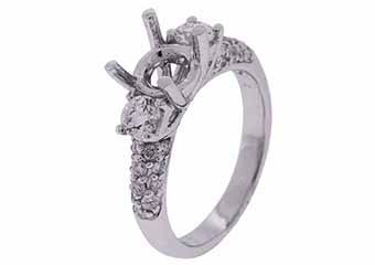 .87 CARAT WOMENS DIAMOND ENGAGEMENT RING SEMI-MOUNT ROUND CUT WHITE GOLD