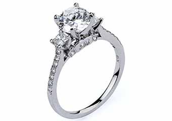 WOMENS DIAMOND ENGAGEMENT RING BRILLIANT ROUND CUT 1.44 CARAT 18KT WHITE GOLD