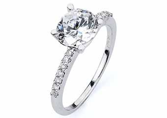 WOMENS DIAMOND ENGAGEMENT RING BRILLIANT ROUND CUT 1.14 CARAT 14KT WHITE GOLD