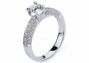 WOMENS DIAMOND ENGAGEMENT RING BRILLIANT ROUND CUT 1.33 CARAT 14K WHITE GOLD