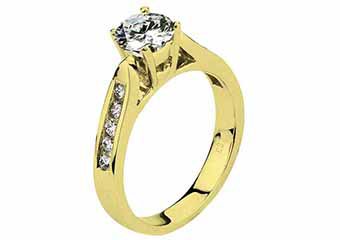 WOMENS DIAMOND ENGAGEMENT RING BRILLIANT ROUND CUT 1.26 CARAT 14KT YELLOW GOLD