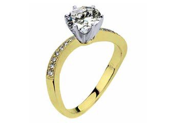 WOMENS DIAMOND ENGAGEMENT RING BRILLIANT ROUND CUT 1.09 CARAT 14K YELLOW GOLD