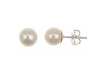 10.8 CARAT PEARL STUD EARRINGS 5mm ROUND CUT STERLING SILVER JUNE BIRTH STONE