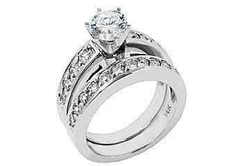 1.65CT WOMENS DIAMOND ENGAGEMENT RING WEDDING BAND BRIDAL SET ROUND WHITE GOLD