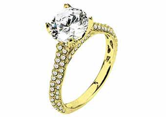 WOMENS DIAMOND ENGAGEMENT RING ROUND CUT 2 CARATS 14KT WHITE GOLD