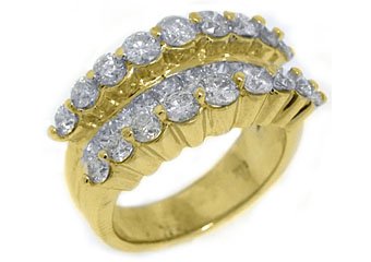 3.48CT WOMENS BRILLIANT ROUND PRINCESS CUT DIAMOND RING WEDDING BAND YELLOW GOLD