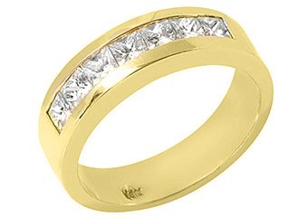 1.26 CARAT WOMENS PRINCESS SQUARE CUT DIAMOND RING WEDDING BAND YELLOW GOLD