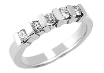 1/2 CARAT WOMENS BRILLIANT ROUND 5-STONE DIAMOND RING WEDDING BAND WHITE GOLD