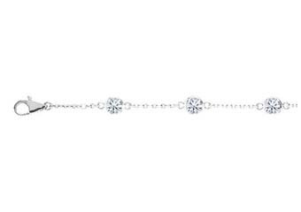WOMENS 0.50 CARAT DIAMONDS BY THE YARD BRACELET 14KT WHITE GOLD ID # 247-BW-3