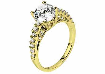 WOMENS DIAMOND ENGAGEMENT RING ROUND CUT 1.41 CARAT 18K YELLOW GOLD