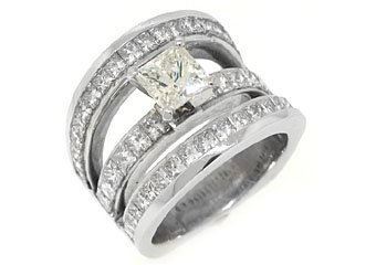 6 CARAT WOMENS DIAMOND ENGAGEMENT WEDDING RING PRINCESS SQUARE CUT WHITE GOLD