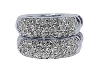 WOMENS 3/4 CARAT BRILLIANT ROUND CUT DIAMOND HOOP EARRINGS WHITE GOLD