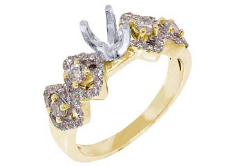 .73 CARAT WOMENS DIAMOND ENGAGEMENT RING SEMI-MOUNT ROUND CUT YELLOW GOLD