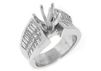 2.4 CARAT WOMENS DIAMOND ENGAGEMENT RING SEMI-MOUNT PRINCESS CUT WHITE GOLD