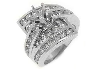 2.82 CARAT WOMENS DIAMOND ENGAGEMENT RING SEMI-MOUNT ROUND CUT WHITE GOLD