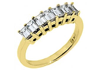 1 CARAT WOMENS BAGUETTE CUT DIAMOND RING WEDDING BAND YELLOW GOLD