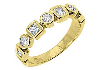 .68CT WOMENS BRILLIANT ROUND PRINCESS CUT DIAMOND RING WEDDING BAND YELLOW GOLD