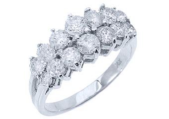 1.7 CARAT WOMENS BRILLIANT ROUND CUT DIAMOND RING WEDDING BAND 14KT WHITE GOLD