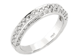 3/4 CARAT WOMENS ANTIQUE ROUND CUT DIAMOND RING WEDDING BAND 14K WHITE GOLD