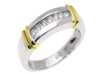 WOMENS 1/3 CARAT BRILLIANT ROUND DIAMOND RING WEDDING BAND TWO TONE WHITE GOLD