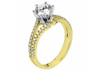 WOMENS DIAMOND ENGAGEMENT RING ROUND CUT 1.34 CARAT 14K YELLOW GOLD