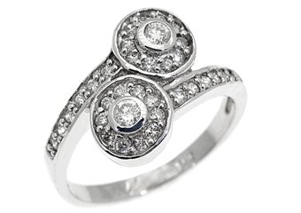 3/5 CARAT WOMENS BRILLIANT ROUND CUT DIAMOND ENGAGEMENT RING 14K WHITE GOLD