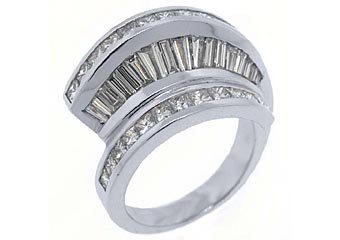 2.78CT WOMENS PRINCESS SQUARE BAGUETTE CUT DIAMOND RING WEDDING BAND WHITE GOLD