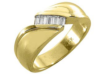 MENS 2/5 CARAT BAGUETTE CUT DIAMOND RING WEDDING BAND 14KT YELLOW GOLD