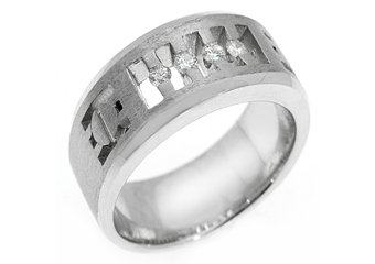 MENS 1/4 CARAT BRILLIANT ROUND CUT DIAMOND RING WEDDING BAND 14KT WHITE GOLD