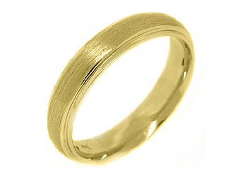 MENS WEDDING BAND ENGAGEMENT RING 14K YELLOW GOLD BRUSHED SAND FINISH 4.5mm