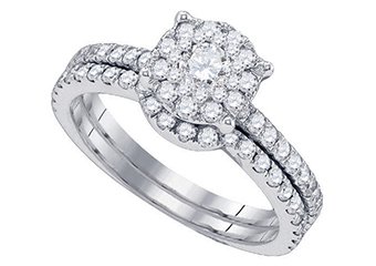 WOMENS DIAMOND ENGAGEMENT RING WEDDING BAND BRIDAL SET ROUND CUT 1.16 CARAT