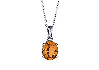 4.5 CARAT BUFF TOP CITRINE OVAL SHAPE PENDANT 12mmx10mm 925 STERLING SILVER
