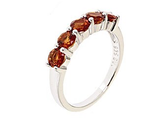 WOMENS BRILLIANT ROUND CUT MADERIA CITRINE WEDDING BAND RING 925 STERLING SILVER