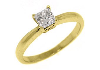.56CT WOMENS SOLITAIRE PRINCESS SQUARE CUT DIAMOND ENGAGEMENT RING YELLOW GOLD