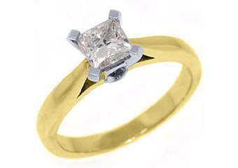 .78CT WOMENS SOLITAIRE PRINCESS SQUARE CUT DIAMOND ENGAGEMENT RING YELLOW GOLD