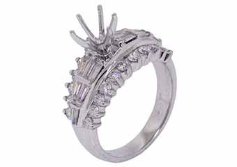 1.35 CARAT WOMENS DIAMOND ENGAGEMENT RING SEMI-MOUNT ROUND CUT WHITE GOLD