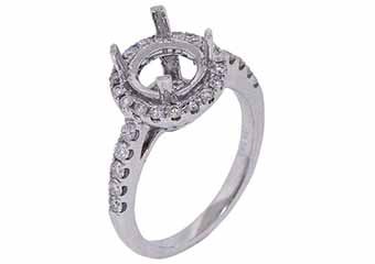 .55 CARAT WOMENS DIAMOND HALO ENGAGEMENT RING SEMI-MOUNT ROUND CUT WHITE GOLD