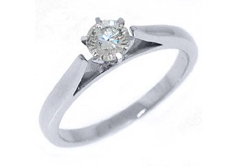 2/5 CARAT WOMENS SOLITAIRE BRILLIANT ROUND DIAMOND ENGAGEMENT RING WHITE GOLD