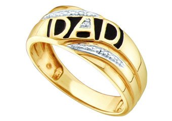 DIAMOND RING FATHERS DAY GIFT DAD 10k YELLOW GOLD .005 CARATS