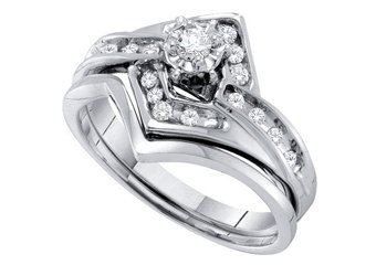 WOMENS DIAMOND PROMISE RING WEDDING BAND BRIDAL SET ROUND CUT .25 CARAT