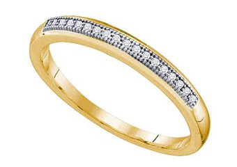 .05 CARAT WOMENS BRILLIANT ROUND CUT DIAMOND RING WEDDING BAND YELLOW GOLD