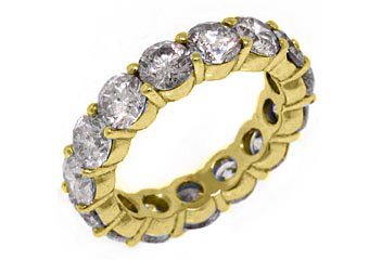 WOMENS 6 CARAT DIAMOND ETERNITY BAND WEDDING RING ROUND CUT 14KT YELLOW GOLD