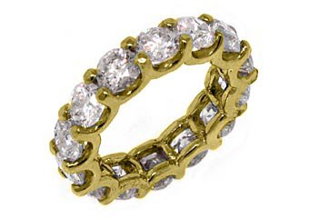 WOMENS 7 CARAT DIAMOND ETERNITY BAND WEDDING RING ROUND CUT 14KT YELLOW GOLD