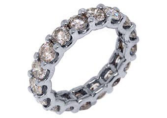 WOMENS 4.20 CARAT DIAMOND ETERNITY BAND WEDDING RING ROUND CUT 14KT WHITE GOLD