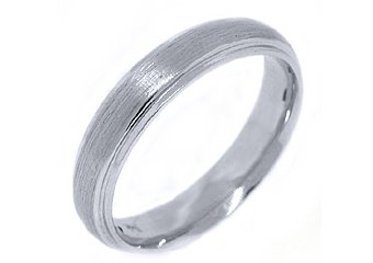 MENS WEDDING BAND ENGAGEMENT RING 14KT WHITE GOLD BRUSHED SAND FINISH 4.5mm