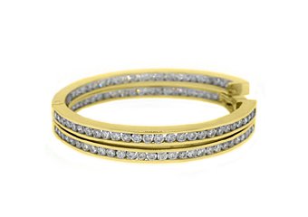 WOMENS 4.2 CARAT BRILLIANT ROUND CUT DIAMOND HOOP EARRINGS YELLOW GOLD