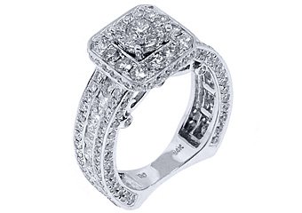 4.58 CARAT WOMENS DIAMOND ENGAGEMENT HALO RING BRILLIANT ROUND CUT WHITE GOLD