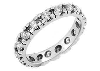 WOMENS DIAMOND ETERNITY BAND WEDDING RING ROUND CUT 1 CARAT 950 PLATINUM
