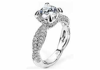 WOMENS DIAMOND ENGAGEMENT RING BRILLIANT ROUND CUT 1.80 CARATS 18KT WHITE GOLD