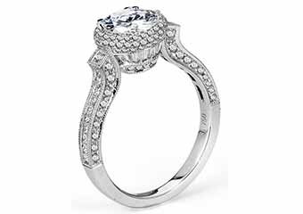 WOMENS DIAMOND ENGAGEMENT HALO RING BRILLIANT ROUND 2.05 CARATS 18KT WHITE GOLD
